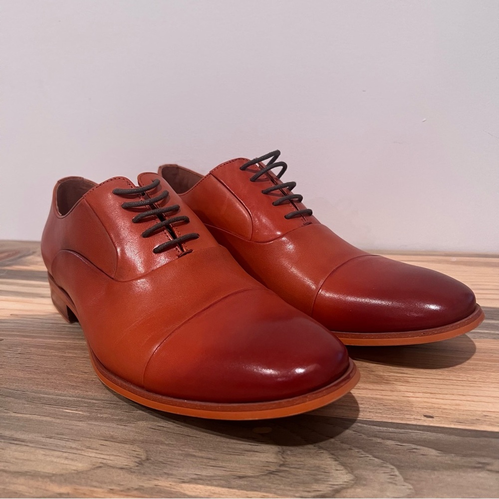 Frasoicus Men’s Brown Leather Lace-up Oxfords